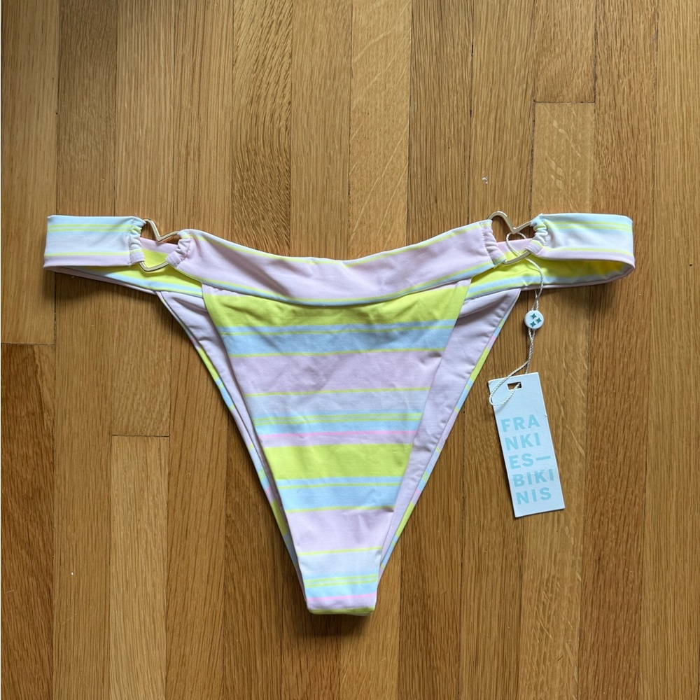 Frankie's Bikinis Pastel Striped Bikini Bottom